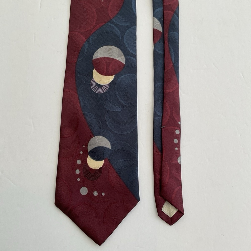 Mens Alberto Zerra Geometric Blue Red Maroon Tie
